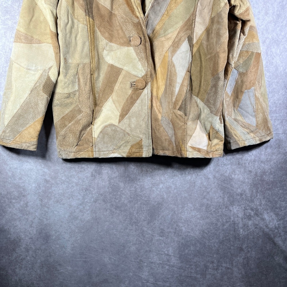 Vintage Genuine Leather Patchwork Jacket Womens 2… - image 3